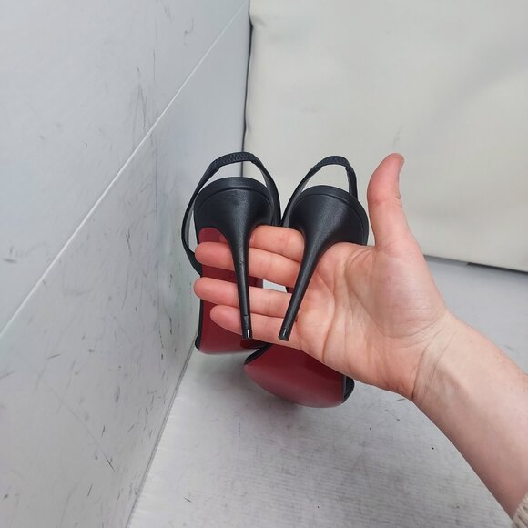 Christian Louboutin O Marylin Leather Black Strappy Heel Sandal - Picture 6 of 12